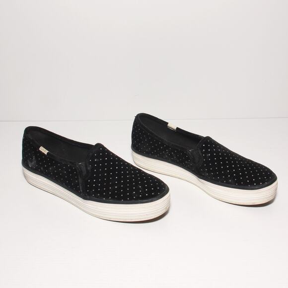 Keds X Kate Spade New York Triple Decker Glitter Velvet Sneakers Size 8.5 - Picture 2 of 9